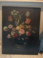 Antiek schilderij bloemen, Ophalen of Verzenden