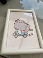 Pusheen Schilderij met Witte Lijst, Ophalen of Verzenden, Zo goed als nieuw