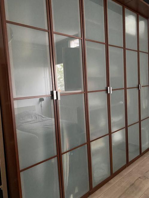 Ikea Pax deuren met melkglas en bruine deur, Huis en Inrichting, Kasten | Kledingkasten, Zo goed als nieuw, Ophalen