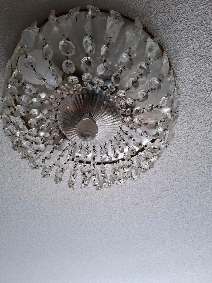 Antiek kristal kroonzak plafondlamp, Antiek en Kunst, Antiek | Lampen, Ophalen