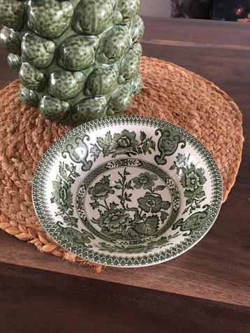 💝 Vintage ENGLISH IRONSTONE TABLEWARE INDIAN TREE kom groen beschikbaar voor biedingen