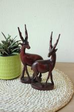 Vintage koppel houten gazelle, Ophalen of Verzenden