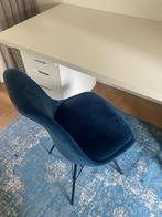 Stoel - donkerblauw fluweel, Huis en Inrichting, Stoelen, Ophalen, Gebruikt, Blauw, Eén