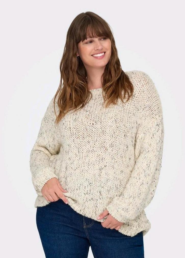 Ecru glitter trui Carwinter van Only Carmakoma Maat 54, Kleding | Dames, Grote Maten, Nieuw, Trui of Vest, Beige, Ophalen of Verzenden
