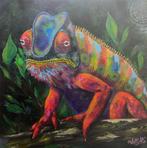 Kameleon Schilderij 100x100 acryl, Ophalen