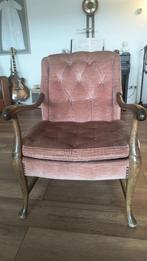 Vintage Fauteuil, Ophalen, Hout, Gebruikt, 75 tot 100 cm