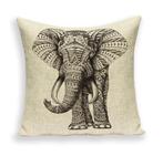 Olifant Kussenhoes 45x45cm / Kussensloop Kussen Hoes India, Huis en Inrichting, Verzenden, Nieuw, Beige, Vierkant