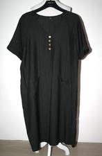 Zwart viscose jurk ballonjurk mt 42 XL, Verzenden, Zwart, Maat 42/44 (L), Nieuw