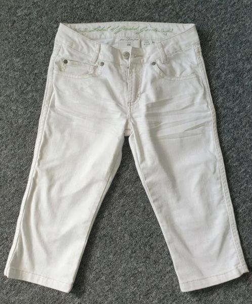 Witte jeans kniebroek, H&M, maat 134, Kinderen en Baby's, Kinderkleding | Maat 134, Zo goed als nieuw, Meisje, Broek, Ophalen of Verzenden
