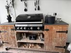 Steigerhouten buitenkeuken met grandhall gasbarbeque, Ophalen, Gebruikt, Gas, Vrijstaand