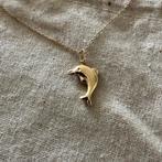 Gouden 14 krt ketting met dolfijn hanger. 40+5cm, Sieraden, Tassen en Uiterlijk, Kettingen, Verstelbaar, Nieuw, Ophalen of Verzenden