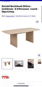 Enkel tafelblad. Rechthoek 220cm - Lichtbruin, Ophalen, 200 cm of meer, Zo goed als nieuw, Vijf personen of meer
