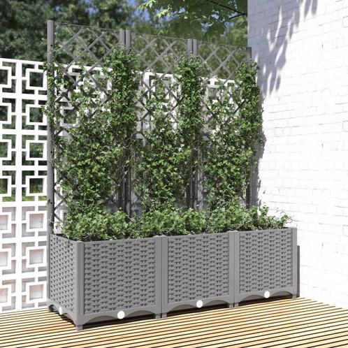 Plantenbak met latwerk 120x40x136 cm polypropeen, Tuin en Terras, Bloembakken en Plantenbakken, Nieuw, Kunststof, Tuin, Minder dan 60 cm