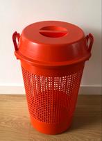 Vintage knal oranje wasmand | jaren 70, Ophalen of Verzenden, Zo goed als nieuw