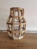 Houten Kaarsenstandaard /Windlicht, H 42,5 met glas., Ophalen of Verzenden, Zo goed als nieuw, Hout, Minder dan 25 cm