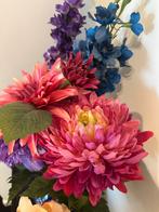 Blauw-Witte Vaas met zijden bloemen, Ophalen, 50 tot 75 cm, Blauw, Aardewerk of Porselein