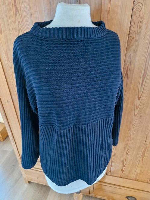 Nümph donkerblauwe trui streep boothals mt M zgan, Kleding | Dames, Truien en Vesten, Zo goed als nieuw, Maat 38/40 (M), Blauw