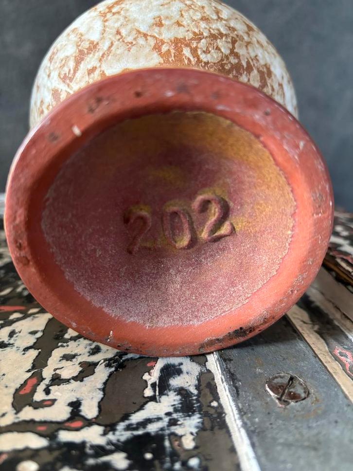 West-Duitse Kan - Gespikkeld Glazuur - Gemerkt 202, Antiek en Kunst, Antiek | Vazen, Ophalen of Verzenden