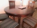 Kersenhouten uitschuiftafel met stoelen, Ophalen, Zo goed als nieuw