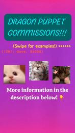 Dragon puppet commissions OPEN :D, Ophalen of Verzenden, Nieuw, Knutselwerk