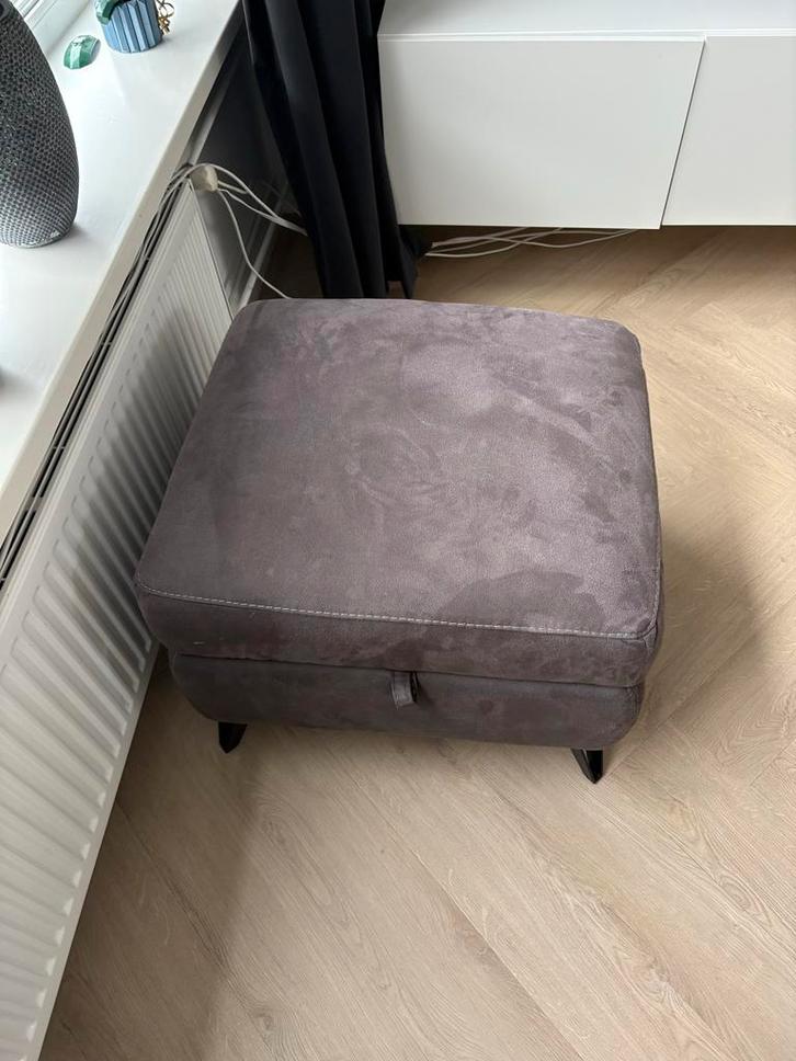 Relaxbankstel 3-zits + stoel + poef - Suède, Huis en Inrichting, Banken | Sofa's en Chaises Longues, Gebruikt, Driepersoons, 200 tot 250 cm