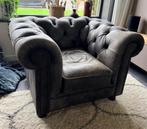 Chesterfield twee banken en een fauteuil, Huis en Inrichting, Ophalen, Gebruikt, Rechte bank, 200 tot 250 cm