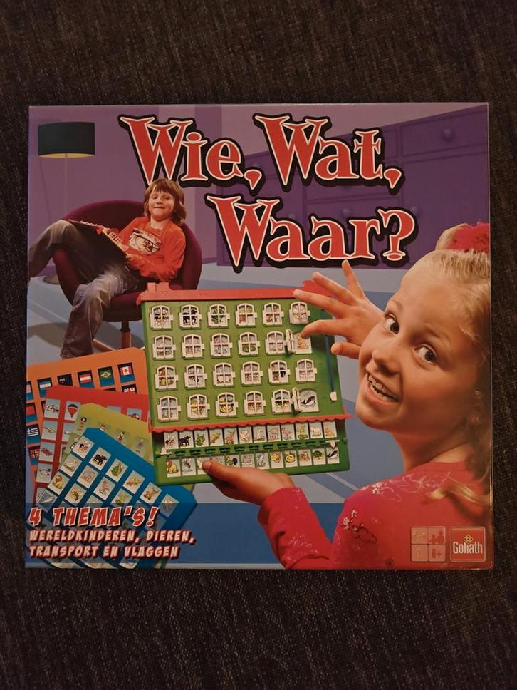 Wie, Wat, Waar? Bordspel van Goliath, Hobby en Vrije tijd, Gezelschapsspellen | Bordspellen, Zo goed als nieuw, Een of twee spelers