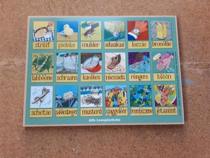 lesplankje  leesplankje  dialect, Antiek en Kunst, Antiek | Schoolplaten, Overige thema's, Ophalen of Verzenden