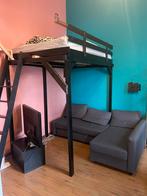 Hoogslaper met bureau, bank/bed, tv meubel en kastjes, Huis en Inrichting, Ophalen, Gebruikt, Hoogslaper, 140 cm