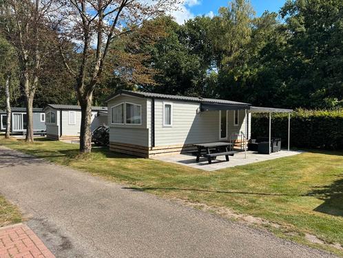 Bijna nieuwe chalet, DGlas en CV, 2 slk op boscamping!, Caravans en Kamperen, Stacaravans, tot en met 4, Ophalen