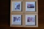 DRIE IERLAND impressies ; achter glas in houten lijstjes., Antiek en Kunst, Kunst | Schilderijen | Klassiek, Ophalen of Verzenden
