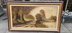 Oud schilderij verf op linnen., Ophalen of Verzenden