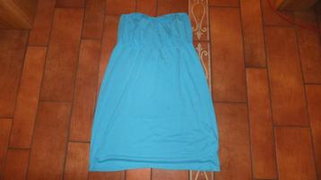 Turkooise strapless strandjurkje beschikbaar voor biedingen