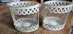 2  gezellige ovale brocante windlichten, Ophalen of Verzenden, Zo goed als nieuw, Minder dan 25 cm
