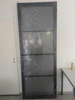 zwarte stompe binnendeur hout rookglas, Doe-het-zelf en Verbouw, Deuren en Horren, Ophalen, 80 tot 100 cm, 215 cm of meer, Binnendeur