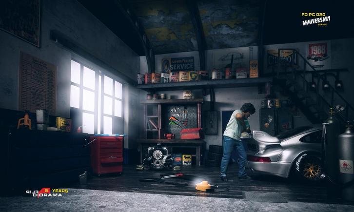 Flipdiorama PC 020 Anniversairy Garage 1:18, Hobby en Vrije tijd, Modelbouw | Figuren en Diorama's, Nieuw, Diorama, Groter dan 1:35