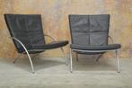 ZGAN! 1 donkergrijze leren Harvink Uncle Sam design fauteuil, Harvink, Design, 75 tot 100 cm, Ophalen of Verzenden