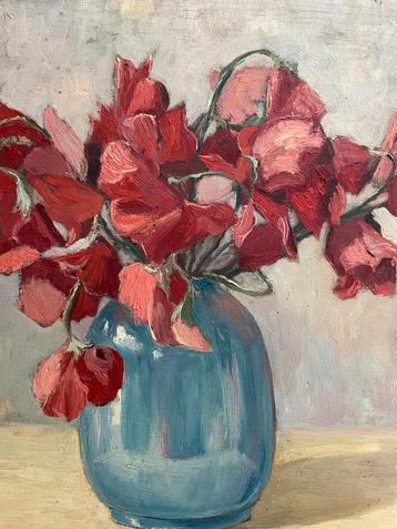 Bloemen in vaas, olieverfschilderij beschikbaar voor biedingen