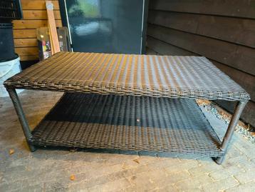 Tuintafel Rotan 1.2 m x 0.6 m zwart zo goed als nieuw beschikbaar voor biedingen