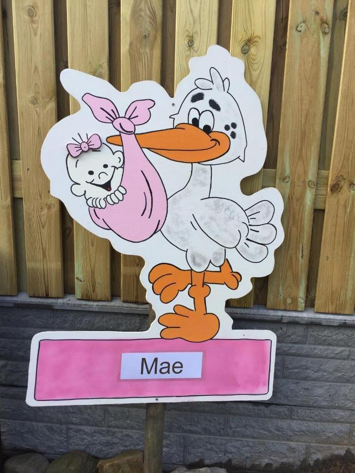 Geboortebord OOIEVAAR baby huren huur babyspullen meisje, Kinderen en Baby's, Kraamcadeaus en Geboorteborden, Zo goed als nieuw