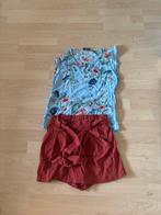 Korte broek met top maat s koraal blauw, Ophalen of Verzenden, Zo goed als nieuw, Blauw, Zonder mouw