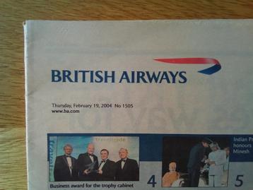British Airways personeelsblad met laatste vlucht concorde beschikbaar voor biedingen