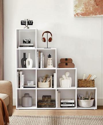 Boekenkast met 10 kubussen, plank met open compartimenten beschikbaar voor biedingen