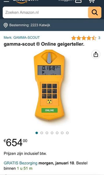 GEBRUIKT! Gamma scout geigenteller info zie foto’s €324,99