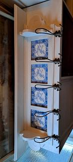 Vintage Kapstok met Delfts Blauwe Tegels, Gebruikt, Minder dan 100 cm, Hout, Ophalen