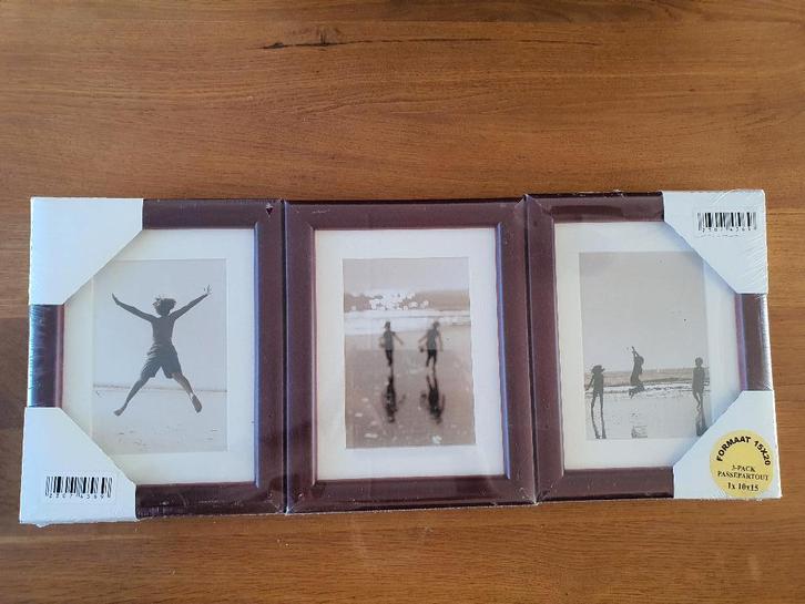 3 fotolijsten 15 x 20 donkerrood, passe-partout 10 x 15 cm, Audio, Tv en Foto, Fotografie | Fotolijsten, Nieuw, Ophalen of Verzenden