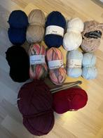 Verschillende bollen wol, met 7 mm haken, Hobby en Vrije tijd, Breien en Haken, Ophalen of Verzenden, Nieuw, Breien of Haken, Wol of Garen