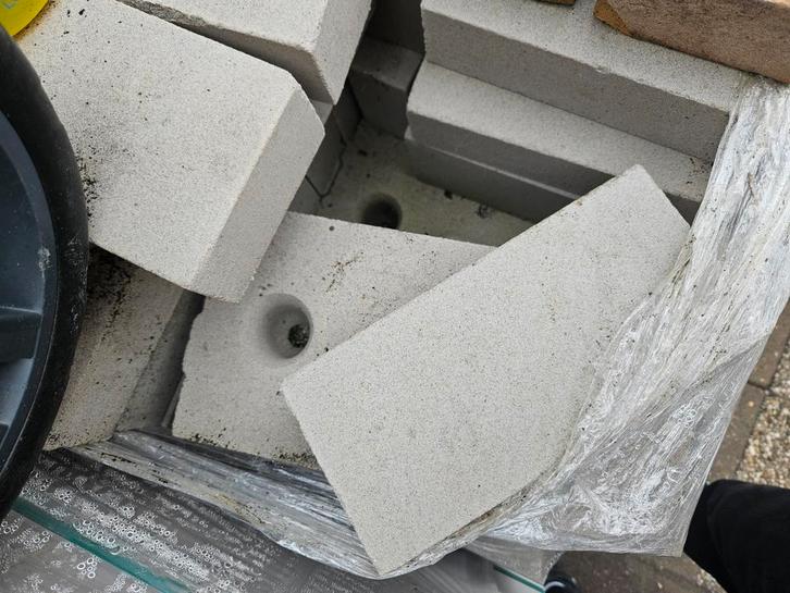 Kalkzandstenen op pallets., Doe-het-zelf en Verbouw, Metselstenen, Nieuw, Kalkzandstenen, Ophalen