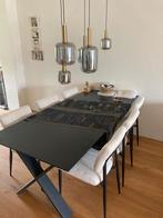 Hanglamp Peglio glas smoke antiek brons 5-lights, Huis en Inrichting, Lampen | Hanglampen, Ophalen, Zo goed als nieuw, Glas, 75 cm of meer