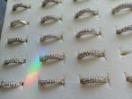prachtig partijtje 26 nieuwe zilver ringen+strass steentjes, Ophalen of Verzenden, Nieuw, Zilver, Dame